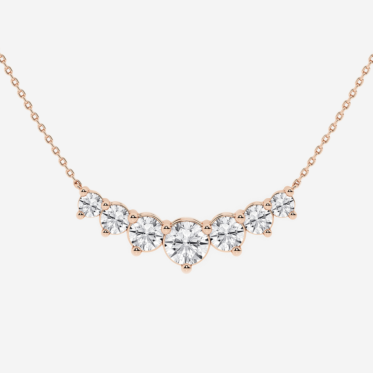 Additional Image 1 for  3 ctw Round Lab Grown Diamond Seven Stone Demi Eternity Necklace